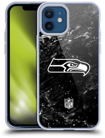 Head Case Designs Licenciado Oficialmente NFL Mármol Obra de Arte de Seattle Seahawks Caso Funda de Gel Suave Compatible con Apple iPhone 12 / iPhone 12 Pro