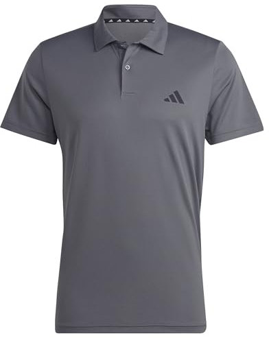 adidas Men's Train Essentials Training Polo Shirt, Grey Five/Black, 3XL