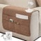 SHUOJIA Armlehnenbezüge,Armlehnenschoner Wasserdichter,mit 6 Taschen für Couch oder Sessel Bett Storage TV Fernbedienung Halterung (Plaid-Khaki)