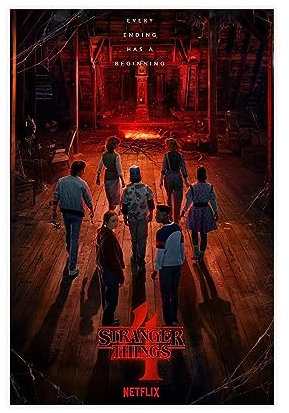 Stranger Poster & Things Staffel 4 Film Cover Retro Art Deco Poster Leinwand Poster Schlafzimmer Dekor Sport Landschaft Büro Zimmer Dekor Geschenk ungerahmt 30 x 45 cm