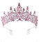 Hochzeit Braut Kristall Tiara Strasssteine Mädchen Haar Krone Prinzessin Stirnband Krone Haarschmuck für Hochzeit Verlobung Geburtstag Party Schönheitswettbewerb Bühnenauftritte,Rosa C