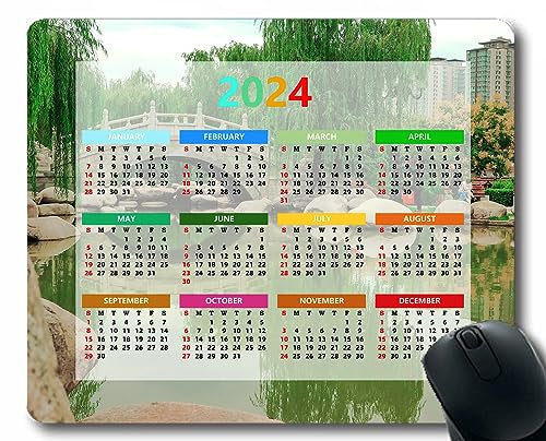 YENDOSTEEN Mauspad mit Kalender 2024,Igelstacheln Licht Gummi-Mauspad,Gilt für Spiele,Zuhause,Schule,Büro-Mauspad (2024 Kalender) Kalender 049