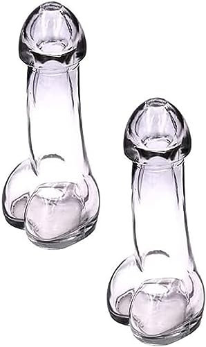 100ML Weingläser, Penisgläser Tasse Karaffe Cocktailgläser Becherglas, Trinkbecher, Weingläser Cocktails Getränke Bierglas Kreative Lustige Geschenk Flasche Für Erwachsene (2 Stück)