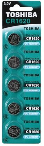Toshiba Lithium Coin Batteries – Coin Battery Packs - Lithium 3v Coin Battery Long Life – Button Cell Batteries for Watches, Keyfobs, Scales & More - CR1620 - Pack of 5