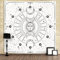 Arawat Wandteppich Mondphasen Wandtuch Weiß Wandteppich Mond Wanddeko Psychedelic Teppich Gothic Wandteppiche Tapestry Trippy Wandtuch Wandbehang Wand Deko (150 x 130cm)