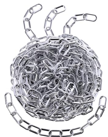 TIBU Absperrkette Kunststoff Warnkette 8 mm Stärke - Edelstahloptik - Länge 150 cm - witterungsbeständig und stabil