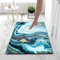 Hixingo Tapis de Bain Antidérapant Motif en Marbre Coloré Tapis Salle de Bain Diatomite Absorbant, Tapis Douche Séchage Rapide, Microfibre Tapis Vaisselle Tapis d'Entré (60x90cm,Or Bleu 2)