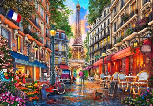 Bluebird Puzzle - Paris Street, Puzzle 1000 Teile - Der Eiffelturm und die Straßen von Paris - Erwachsenenpuzzle