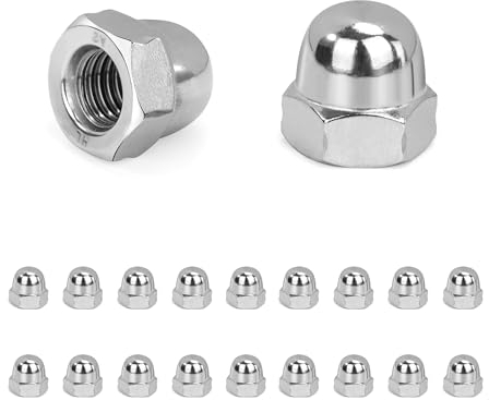 QIMEI-SHOP Dadi ciechi M5 Esagonali Dadi cappuccio in Acciaio Inossidabile Dado Cieco per Viti Barre Filettate e Bulloni Filettati Conforme allo DIN 1587 20 pezzi