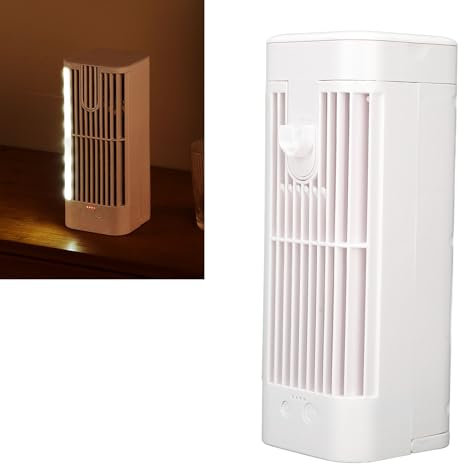 Verbesserter Ventilator für Tragbare Klimaanlagen, 120 Ml Wassertank-Sprühtisch, Tisch-Luftkühler mit Nachtlicht, 3 Geschwindigkeiten, Multifunktional, Effizient, Leise für