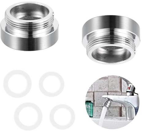 Wasserhahn Adapter M22 Reduzierung 2 Stück Gewindeadapter für Außengewinde M22 Auf Innengewinde M24 Reduzierstück with Silikondichtung für Wasserhahn Waschbecken