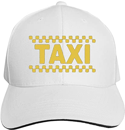 ATOurDealss Taxi Driver Cab Hat Baseball Cap Duck Tongue Cap Outdoor Cap Fashion Black, weiß, One size