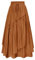 Renaissance Damen Maxirock Elastische Taille Röcke mit Tasche Retro Swing-Rock Mittelalter A-Linienrock M Orange