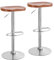 Redlife Moderne Barhocker, drehbar, höhenverstellbar, Barhocker, Thekenhöhe,rückenfrei,hydraulischer Barhocker mit Holzplatte, Barhocker für Küche,Insel,Bar (Tiefbraun+galvanisch versilbert, 2 Pcs)