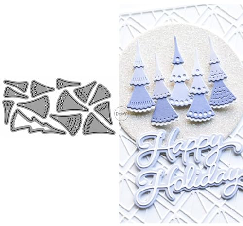 DzIxY Matrices de découpe en métal pour patchwork de Noël, différents arbres pour la fabrication de cartes, le gaufrage, le papier, le scrapbooking, les fournitures et les modèles de machine