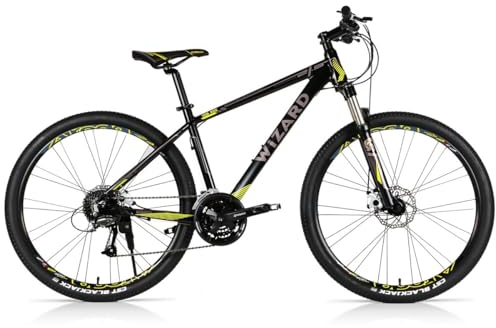 Wizard X-Country 3.5 Fahrrad Erwachsener Männlich Mountainbike Deore 27 Gang MTB CC Cross |27.5 Zoll Gelb (Rahmengröße: 43cm/17Zoll)