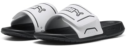 PUMA Unisex Royalcat ComfortSlide Sandale, 2 White Black, 44.5 EU