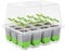 VDYXEW Seed Trays Seedling Starter Tray (12 Cells per Tray), Humidity Adjustable Plant Germination Kit Mini Propagator Greenhouse with Dome and Base Plant Tags Hand Tool Kit (Green)