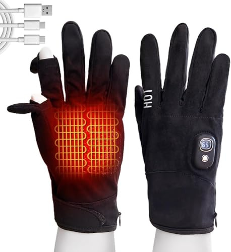 yoostooper Electric Heated Gloves for Men & Women - Battery Work Touchscreen Thin Gloves for Working in Cold Winter Weather Rechargeable