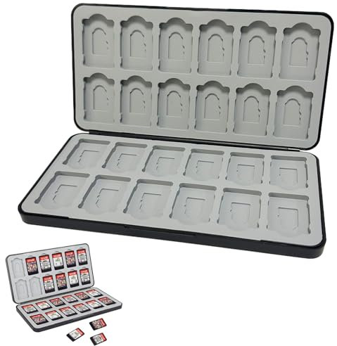banjiabb Switch Spiele Aufbewahrung,Switch Spiele Hülle,Game Card Aufbewahrungsbox Für Switch, Kompatibel Mit Nintendo Switch OLED/Switch/Switch Lite,Silikon-Aufbewahrungsbox Mit 24 Steckplätzen