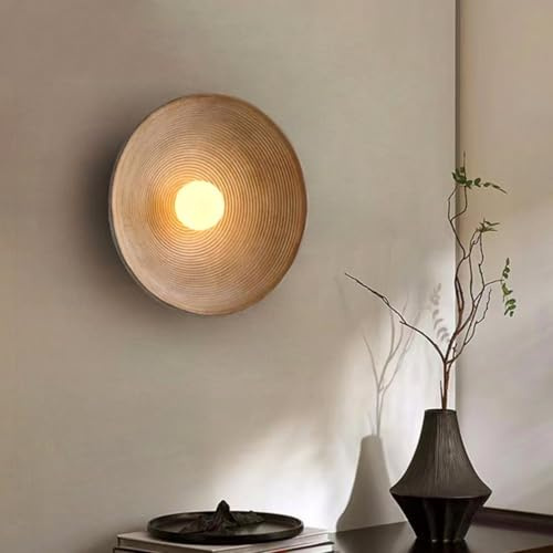 Lfoute Retro Harz Wandlampe Wabi-Sabi Wandleuchte G4 Lampenschirm Aus Glas Kreativ Design Strudel Art Deco Für Wohnzimmer Nachttisch Schlafzimmer Esszimmer Treppenhaus Flur Wandbeleuchtung(Braun)