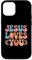 Christian Christianity Groovy Jesus Loves You Case for iPhone 12/12 Pro