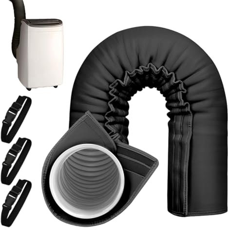 Housse De Protection Pour Tuyau De Climatisation | Manchon Isolant Pour Tuyau De Climatiseur Portable | Accessoires De Ventilation Anti-Chaleur Avec 3 Sangles Réglables Pour Maison Hôtel Chambre