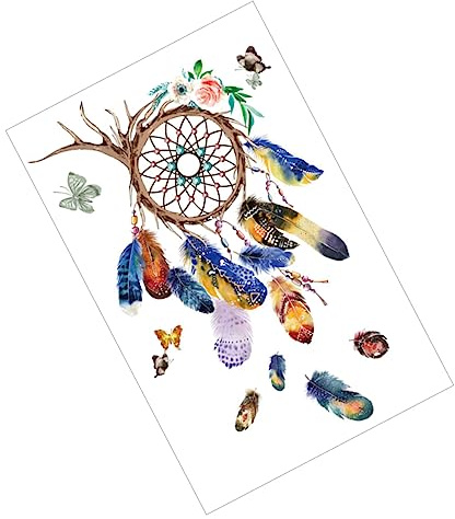 Dream Catcher Wandtattoo Bunte Böhmische Aufkleber für Wohnzimmer Easy Peel Stick Abnehmbar Ohne Beschädigung Lebendige Muster für Heimdekoration