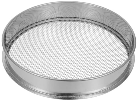 PartyKindom Setaccio in acciaio inox per giardinaggio, strumento multiuso setaccio a terra rotondo, 40 cm, per compost e pavimento e solido