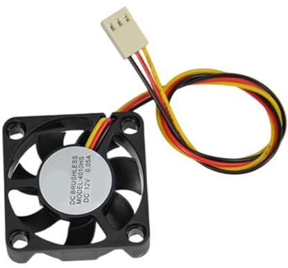 jiingekk 4010 40 x 40 x 10 3-poliger 3-adriger 12 V bürstenloser Lüfter für kleine elektronische Geräte, Luftströme, kleiner PC-Gehäuselüfter