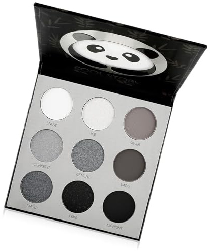 Lidschatten-Palette, schwarz, grau, rauchig, matt, weiß, grau, silber, Lidschatten, 9 Farben, Augen-Make-up-Palette