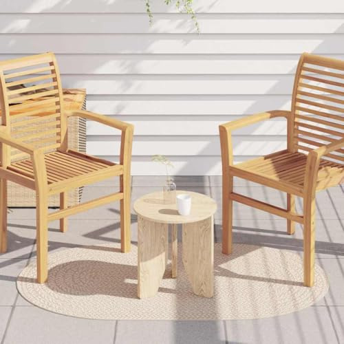 Tonture ZIZUR Creme Outdoor-Teppich, ovaler Bereichsteppich aus robustem PP, UV-beständig Jute-Optik, 80x150 cm für Terrasse Balkon Wohnzimmer Schlafzimmer Boden Deko pflegeleicht