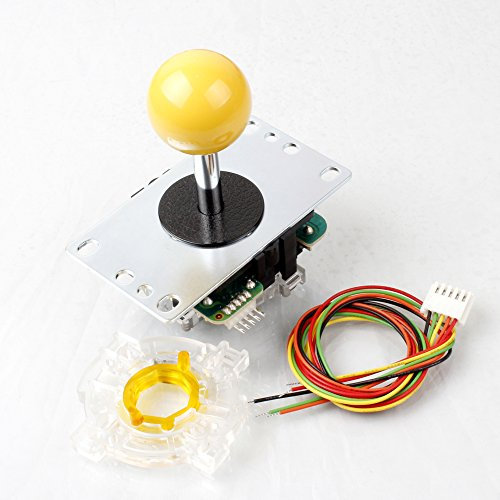 Samwa Yellow Ball-Top JLF-TP-8YT Stick + Sanwa GT-Y Octagonal Gate For Arcade Joystick Games Mame Jamma
