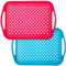 FISHTEC Plateaux de Service Antidérapant - Lot de 2 - Surfaces Intérieur et Extérieur Anti-Glissement - Plateau Plastique Rectangulaire 40.5 x 29 x 5 cm - Idéal Service, Repas, Fast Food, Cuisine