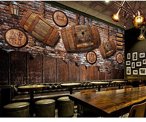 Rureng Weinkeller Fototapete Retro Vintage Wein Holz Bar Ktv Dekoratives Wandbild Hotel Restaurant Wein Shop Wallpaper-250X175Cm