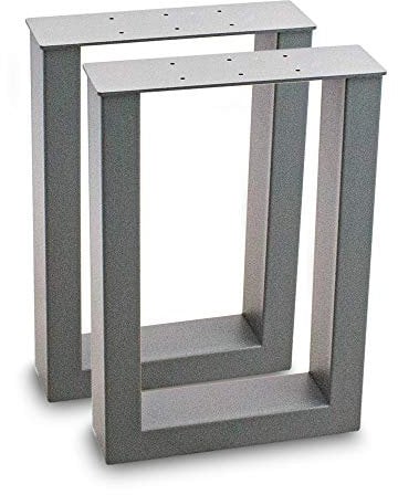 BITUXX® Tischbeine Tischkufen Tischgestell Tischuntergestell Stahl Metall Eckig (40x43, Grau)
