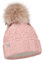 ELIMELI Damen Winter Mütze warme Strickmütze Wintermütze mit Bommel Slouch Strick Beanie Damen Bommelmütze für Winter Hergestellt in EU Farbenauswahl 17528 (Rosa)