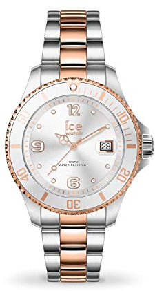Ice-Watch - Ice Steel Silver Rose-Gold - Montre Argent pour Femme avec Bracelet en Metal - 017322 (Small)