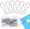 30 Pieces Flag Pole Clip 40 mm Stainless Steel Flagpole Attachment Flag Pole Snaps Hook with Storage Box, Compatible with Flag Pole