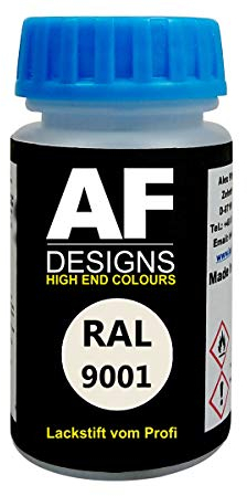 Alex Flittner Designs Stylo Peinture Ral 9001 Blanc Crème Brillant Mat Soie 50ml Séchage Rapide Acrylique Peinture de Laura - RAL9001 Blanc Crème Brillant