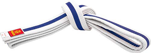 Hayashi Budogürtel zweifarbig - Weiss-blau, Gr. 300 cm