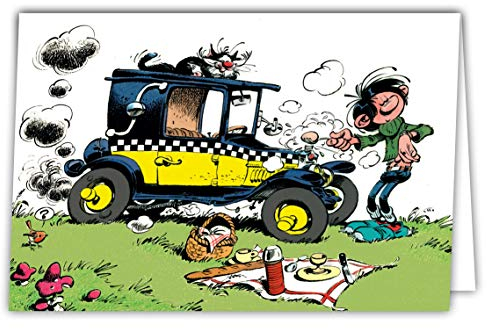 Gaston Lagaffe Geburtstagskarte Auto