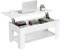Yaheetech Table Basse avec Plateau Relevable Table de Salon Moderne avec Etagère de Rangement Compartiment Caché pour Salon Bureau 98 x 50 x 42 cm Blanc