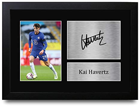 HWC Trading A4 FR Kai Havertz Presents gedrucktes Autogramm Bild für Fans und Fans, A4 gerahmt