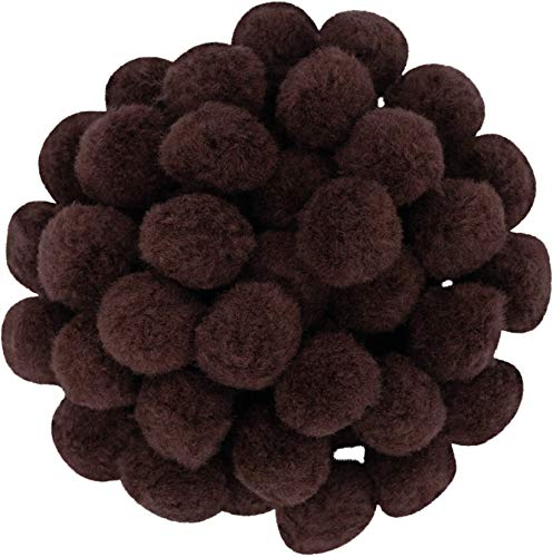 i-mondi® 50 pompons zum basteln dunkelbraun in 20mm klein bastel zubehör pom pom bunt kugeln ponpons deko pompom plüsch