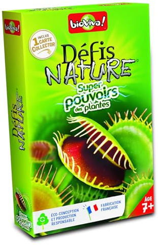 Bioviva - Défis Nature - Super Pouvoirs Plantes - Jeu de Cartes Enfant 7+ | Bataille Thème Environnement - Dès 7 ans - 2 à 6 joueurs - Fabriqué en France