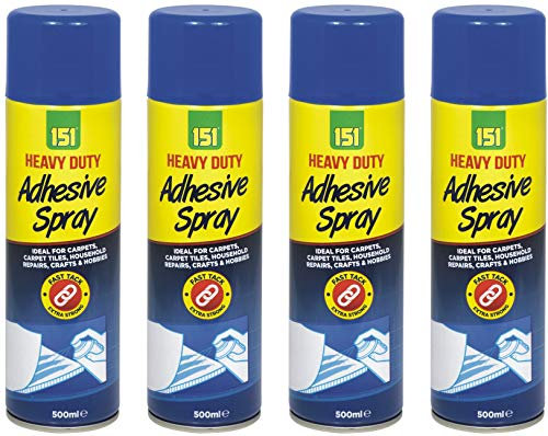 4 x 500ml Adhesive Carpet Glue Spray for Multi Use Card Paper Carpet Foam Fabric Can