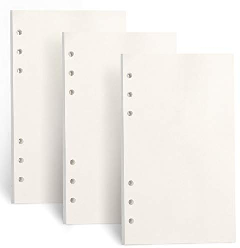 FYY 3 Packungen A6 Papier Blanko,A6 Refill Paper 135 Blätter (270 Seiten) für 6 Ring Binder Notizbuch,Nachfülleinlagen für Filofax A6,Notizen,Tagbuch,Skizze,DIY,Bullet Journal,Malerei,(Blanko)