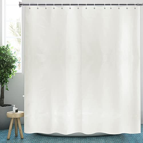 YISURE Duschvorhang Höhe 210cm, Duschvorhang Creme Textil Polyestergewebe Schimmelresistent maschinenwaschbar mit 12 Metallösen, Breite 180 x Höhe 210cm
