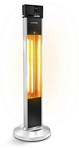 TROTEC Infrarotheizung Standgerät IRS 2000 E – Heizleistung 650 W / 1350 W / 2000 W – Heizstrahler, IP34, inkl. Fernbedienung, Timer-Funktion